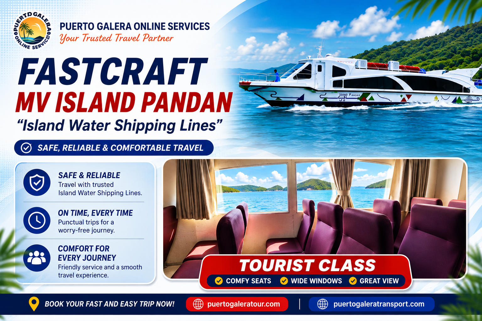 Island Water Fastcraft transport and seating accommodation